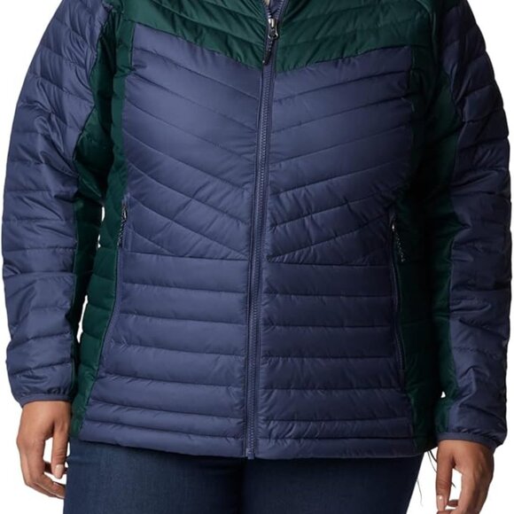 🆕Columbia Women's Powder Lite II FZ Jacket- Medium- Nocturnal / Spruce- Authent - Picture 4 of 6